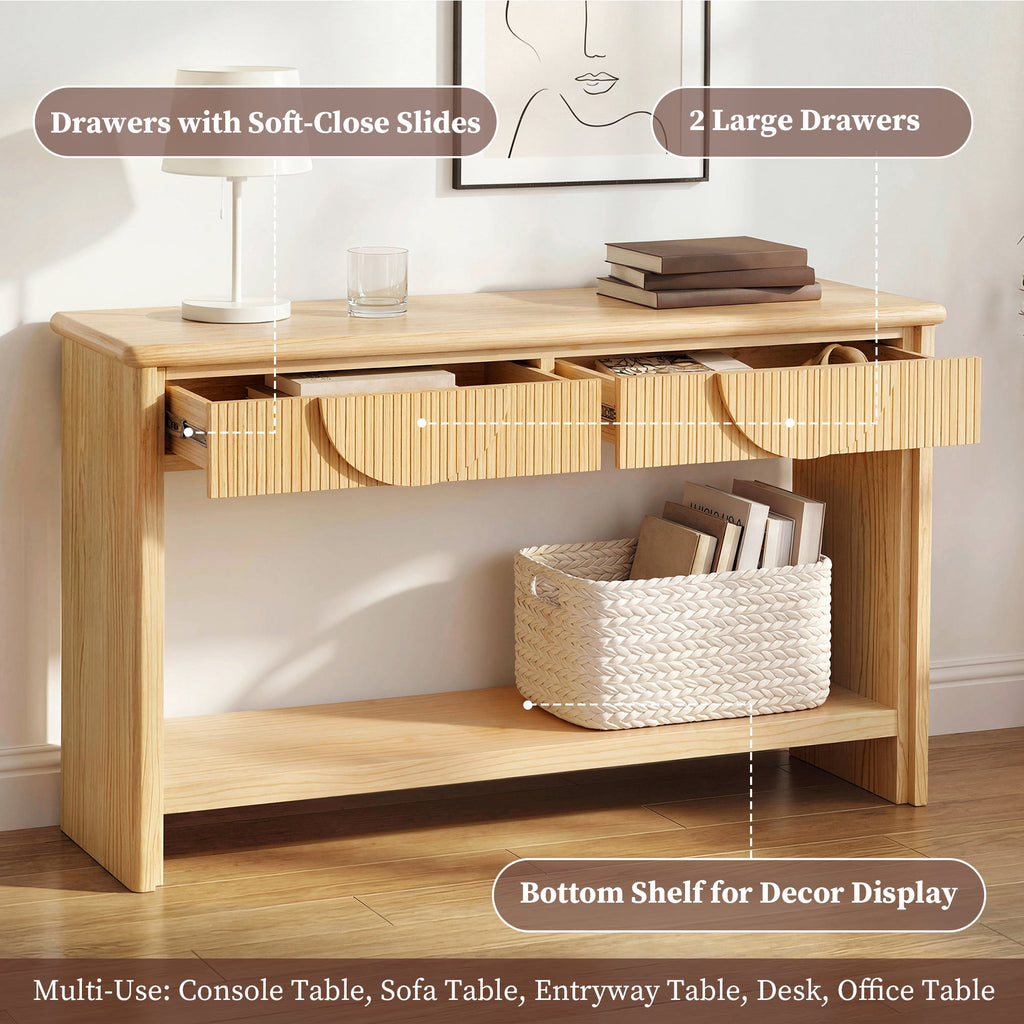 55" Fluted Console Table