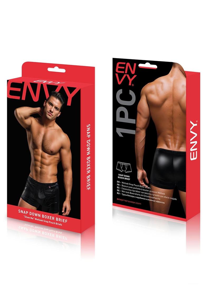 Envy Snap Down Boxer Brief-Black-L/XL