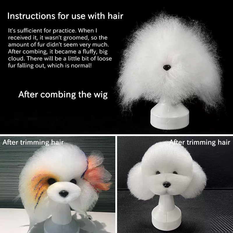 Professional Dog Grooming Training Head | Beginner Pet Styling & Fur Practice Model