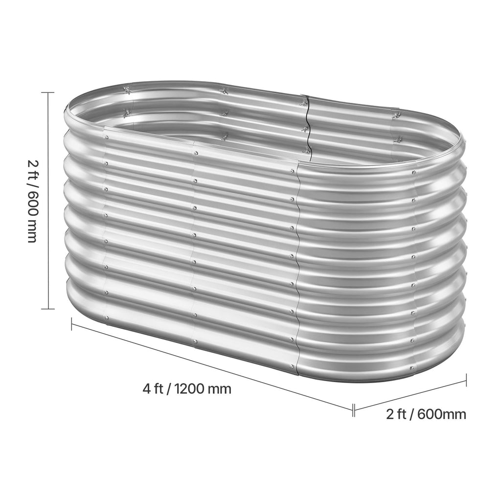 Oval Metal Raised Garden Bed