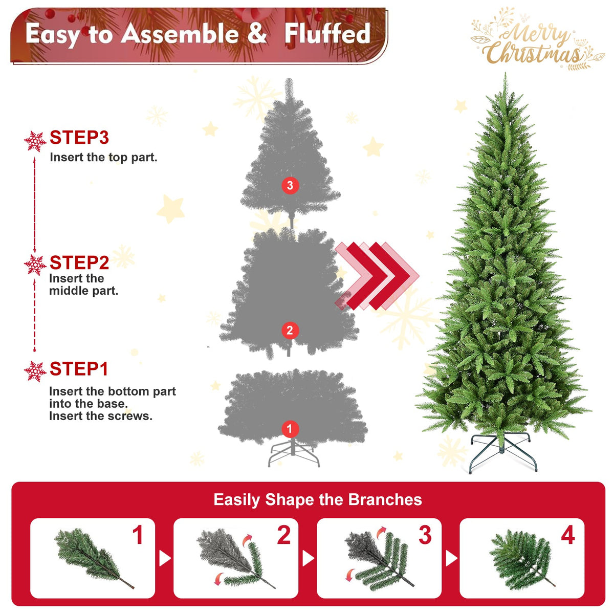7FT Slim Christmas Tree