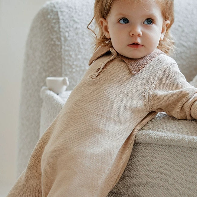 Baby Crawling Suit Long-sleeve Knitted Onesie