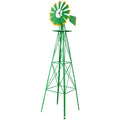 8FT Decorative Garden Windmill with Heavy Duty Steel Frame - Metal