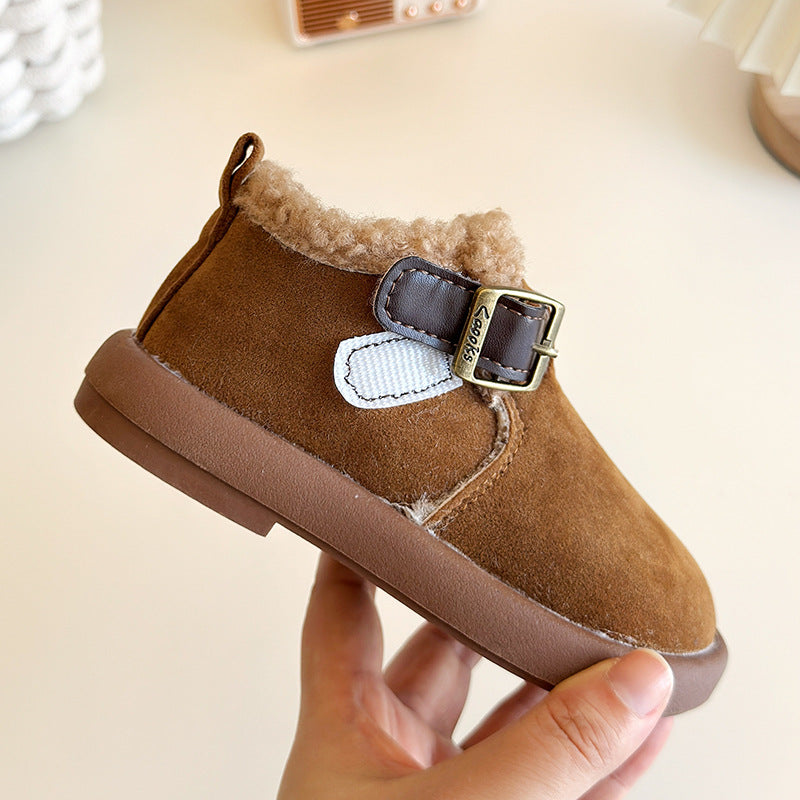 Girls Winter Velvet-Lined Casual Warm Shoes