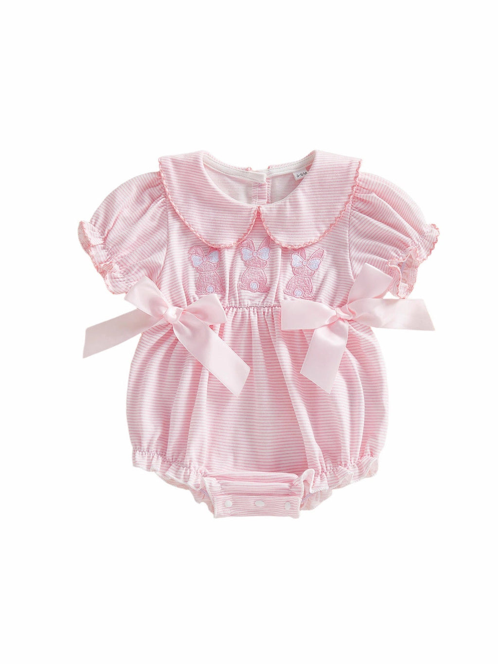 Baby Girl Long-sleeve Romper With A Ruffled Collar