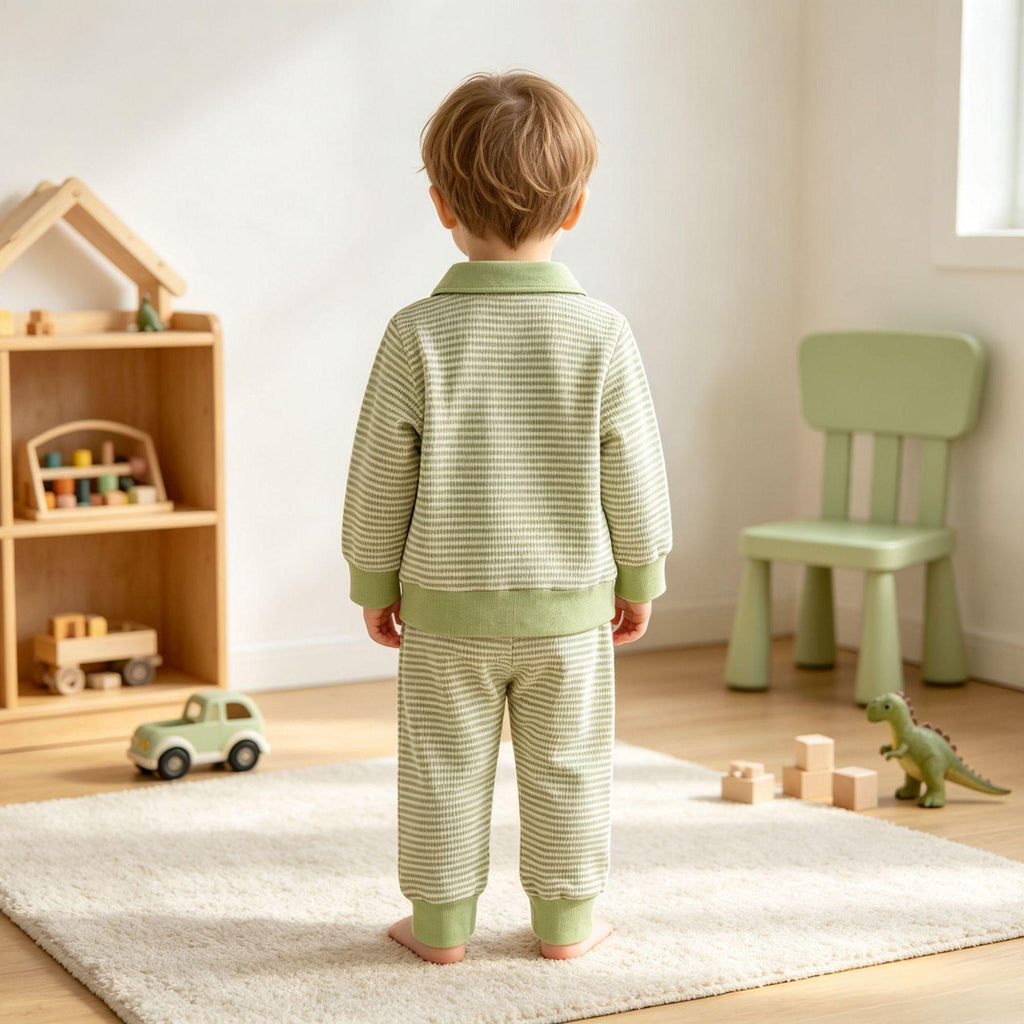 Childrens Long-sleeve Zip-up Top And Pants Set