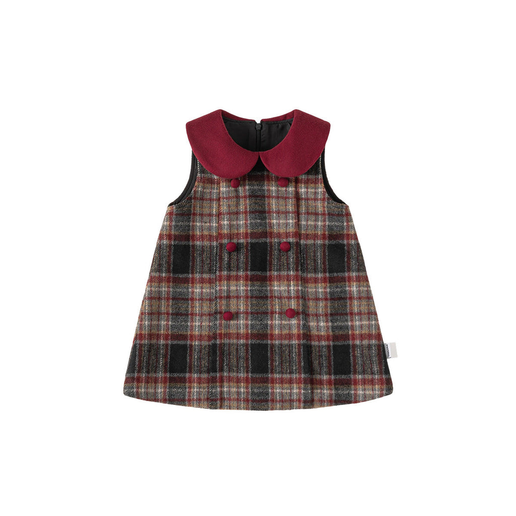 Ruffle-neck Sleeveless Childrens Dress