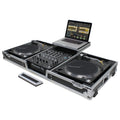 Odyssey FZGSLBM12WR - Low Profile 12" Format DJ Mixer and Two Battle Position Turntables Flight Coffin Case with Wheels and Glide Platform
