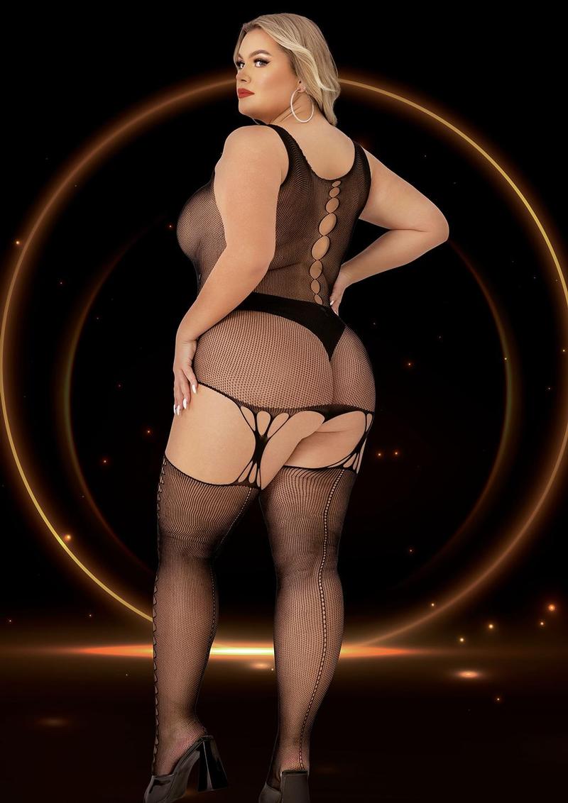 Key Hole Suspender Hose Bodystocking