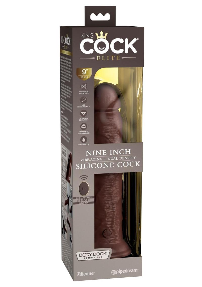 King Cock Elite Dual Density Vibrating Rechargeable Silicone Dildo with Remote Control Dildo