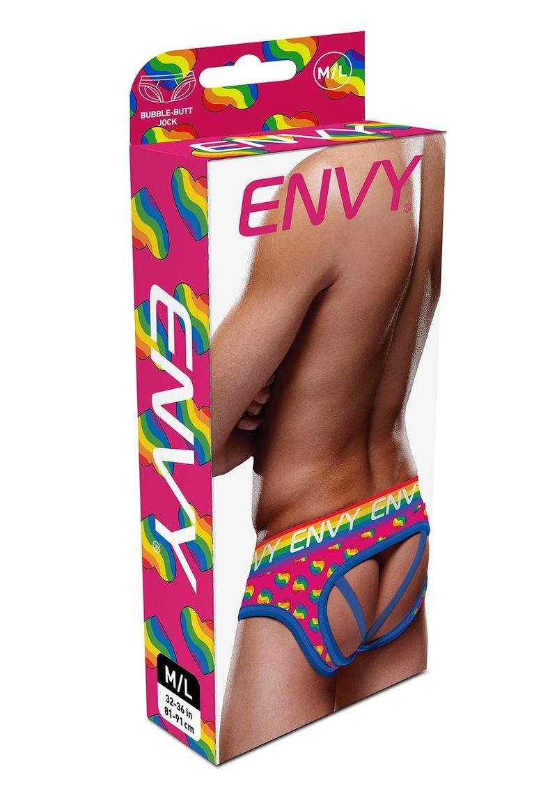 Rainbow Hearts Bubble Butt Jock
